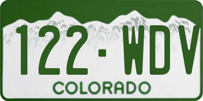 CO license plate 122WDV