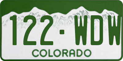 CO license plate 122WDW