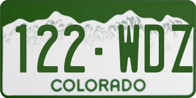 CO license plate 122WDZ