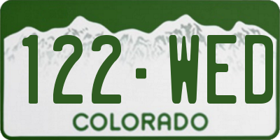CO license plate 122WED
