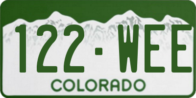 CO license plate 122WEE
