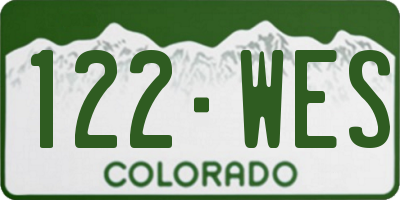 CO license plate 122WES