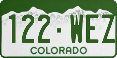 CO license plate 122WEZ