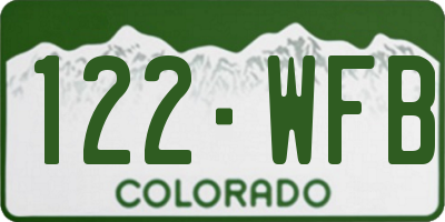 CO license plate 122WFB