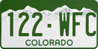 CO license plate 122WFC