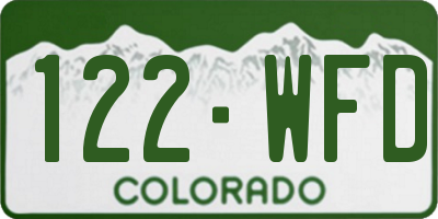 CO license plate 122WFD