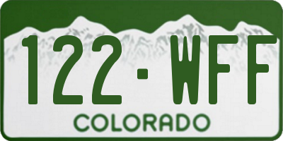 CO license plate 122WFF