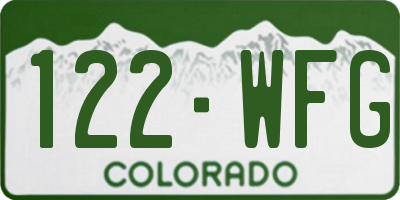 CO license plate 122WFG