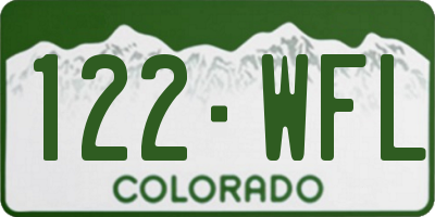 CO license plate 122WFL