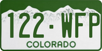 CO license plate 122WFP