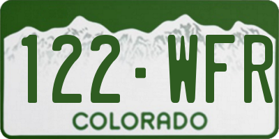 CO license plate 122WFR