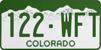 CO license plate 122WFT