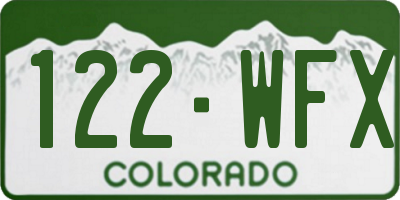 CO license plate 122WFX