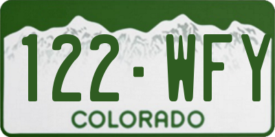 CO license plate 122WFY