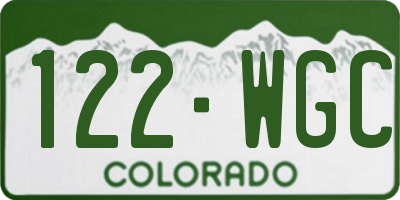 CO license plate 122WGC