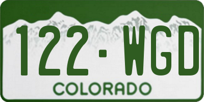 CO license plate 122WGD