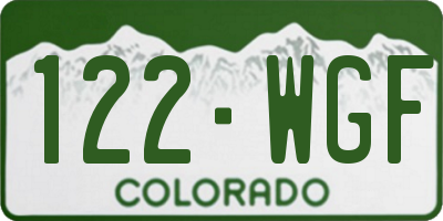 CO license plate 122WGF