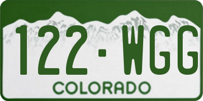 CO license plate 122WGG