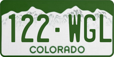 CO license plate 122WGL