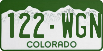 CO license plate 122WGN