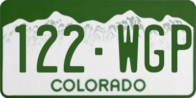 CO license plate 122WGP