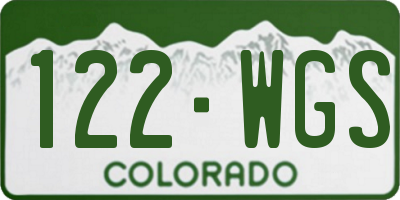 CO license plate 122WGS