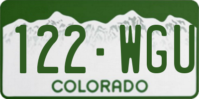 CO license plate 122WGU
