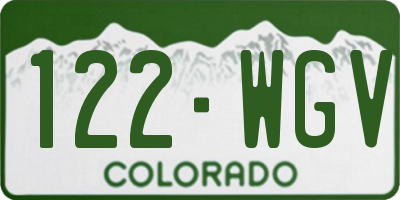 CO license plate 122WGV