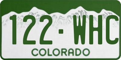 CO license plate 122WHC