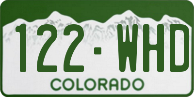 CO license plate 122WHD