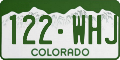 CO license plate 122WHJ