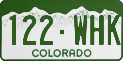 CO license plate 122WHK