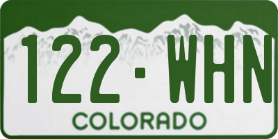 CO license plate 122WHN