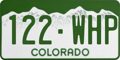 CO license plate 122WHP