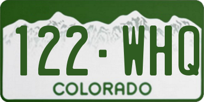 CO license plate 122WHQ