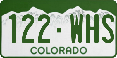 CO license plate 122WHS