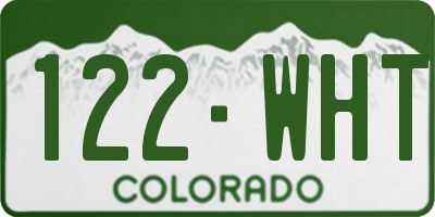 CO license plate 122WHT