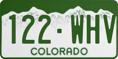 CO license plate 122WHV