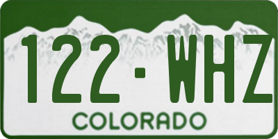 CO license plate 122WHZ