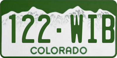 CO license plate 122WIB