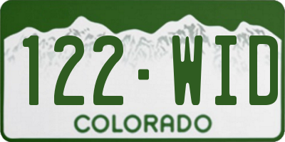 CO license plate 122WID
