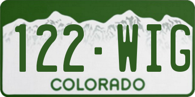 CO license plate 122WIG