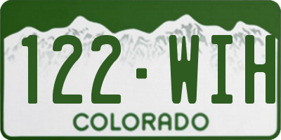 CO license plate 122WIH