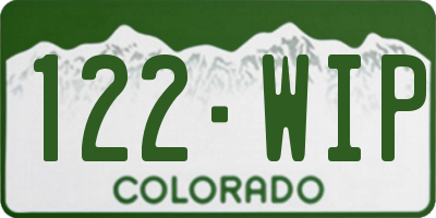 CO license plate 122WIP