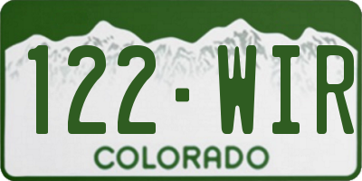 CO license plate 122WIR