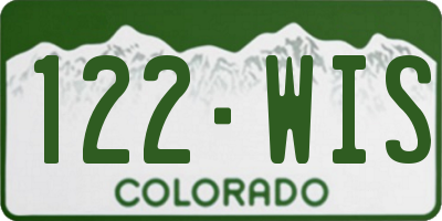 CO license plate 122WIS