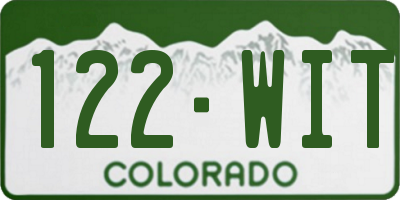 CO license plate 122WIT