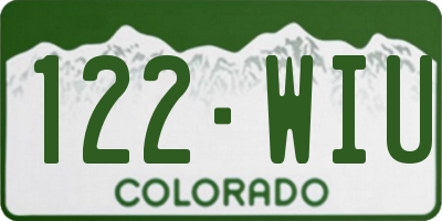 CO license plate 122WIU
