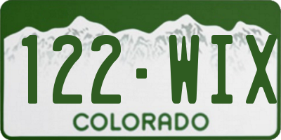 CO license plate 122WIX