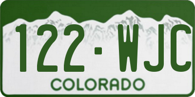 CO license plate 122WJC